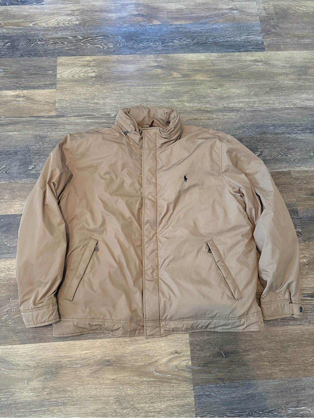 Ralph Lauren Beige/Tan Puffer Jacket - Men's Quilted Warmth